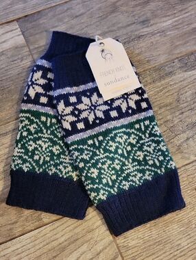 French Knot x Sundance Fair Isle Nordic Wool Knit Boot Cuffs Handmade Nepal NWT